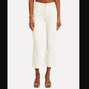 FRAME DENIM Le Crop Mini Boot Raw Fray in Au Natural